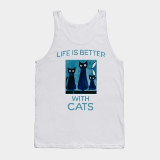 Abstract Life is Better with Cats Tank Top